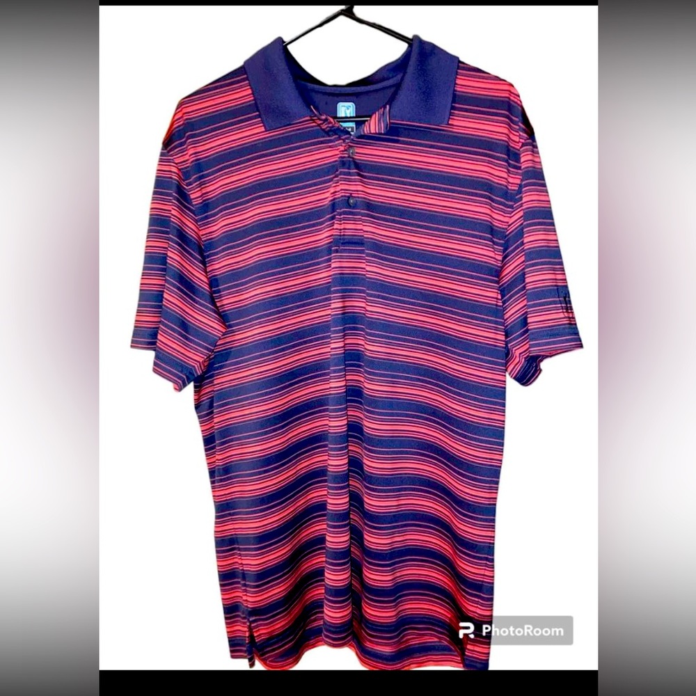 Men’s PGA Tour Polo golf shirt size L Navy/Red color
